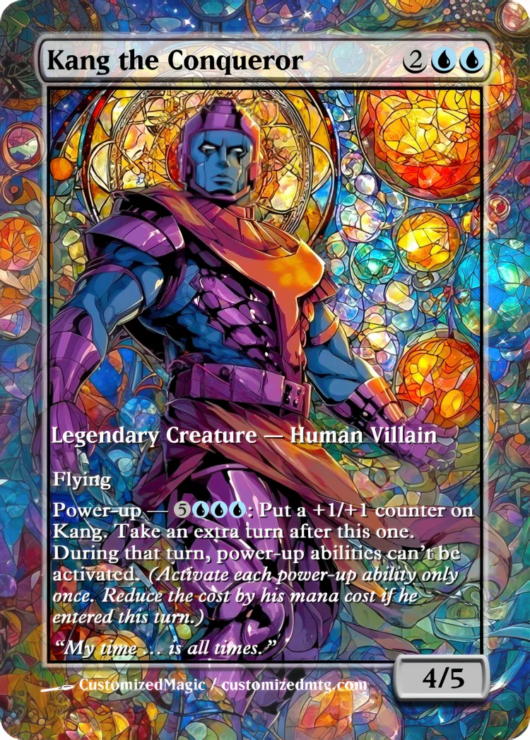 Marvel Super Heroes - Commanders - Stained Glass Edition Part 3 of 6 | Kang the Conqueror | Magic the Gathering / MTG Proxy Cards | Magic the Gathering Proxy Cards