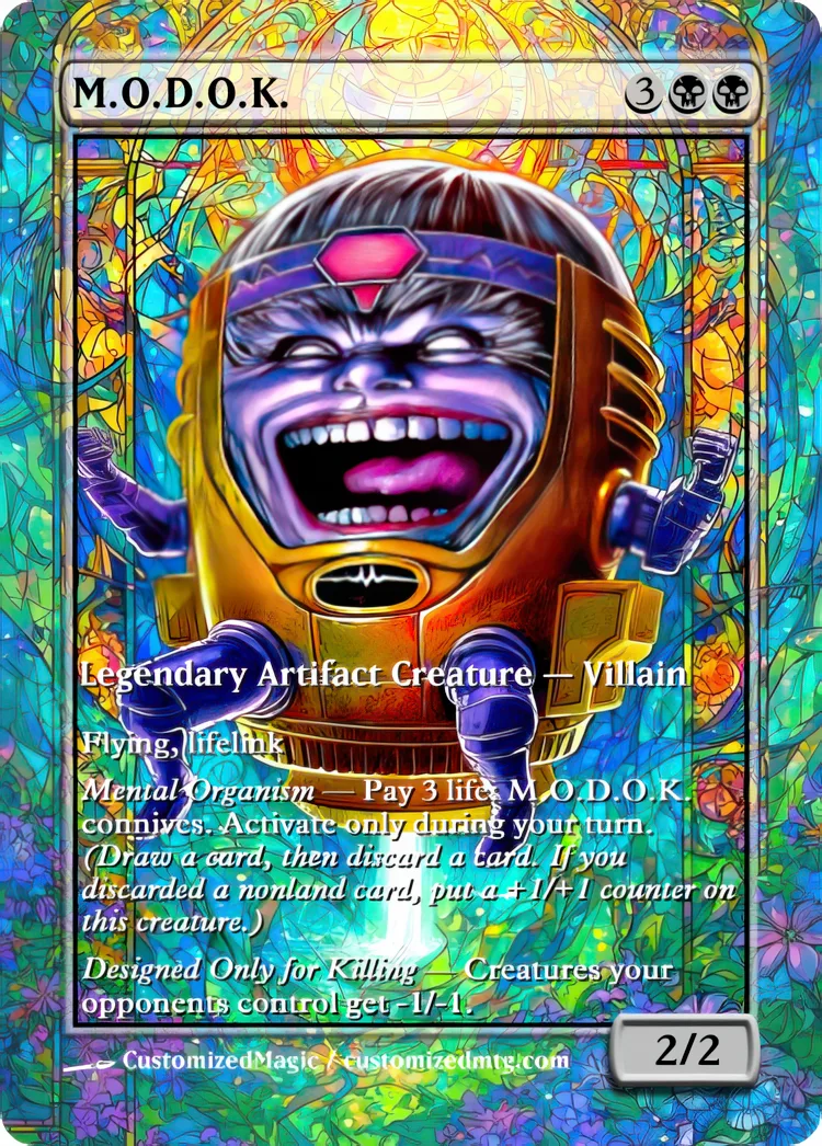 Marvel Super Heroes - Commanders - Stained Glass Edition Part 4 of 6 | M.O.D.O.K | Magic the Gathering / MTG Proxy Cards | Magic the Gathering Proxy Cards