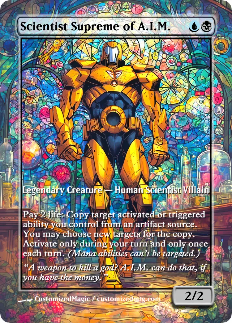 Marvel Super Heroes - Commanders - Stained Glass Edition Part 5 of 6 | Scientist Supreme of A.I.M | Magic the Gathering / MTG Proxy Cards | Magic the Gathering Proxy Cards