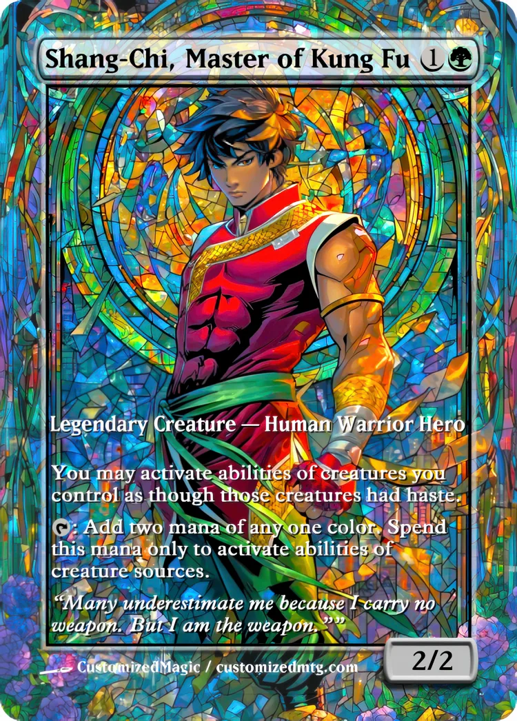 Marvel Super Heroes - Commanders - Stained Glass Edition Part 5 of 6 | Shang Chi Master of Kung Fu | Magic the Gathering / MTG Proxy Cards | Magic the Gathering Proxy Cards