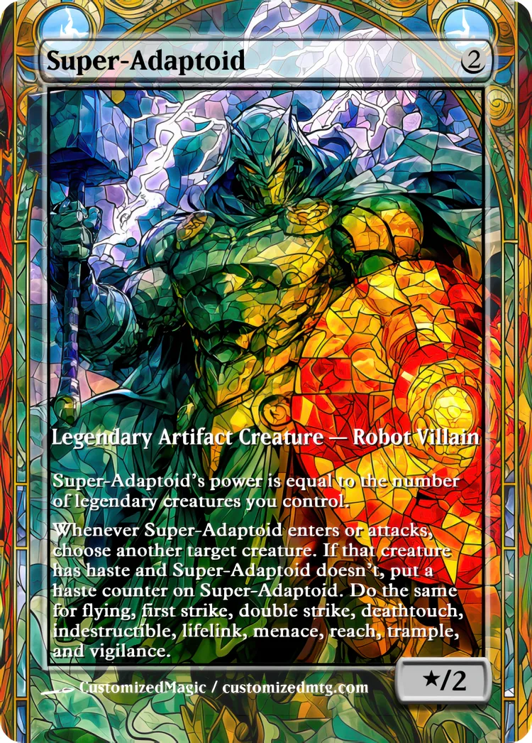 Marvel Super Heroes - Commanders - Stained Glass Edition Part 5 of 6 | Super Adaptoid | Magic the Gathering / MTG Proxy Cards | Magic the Gathering Proxy Cards