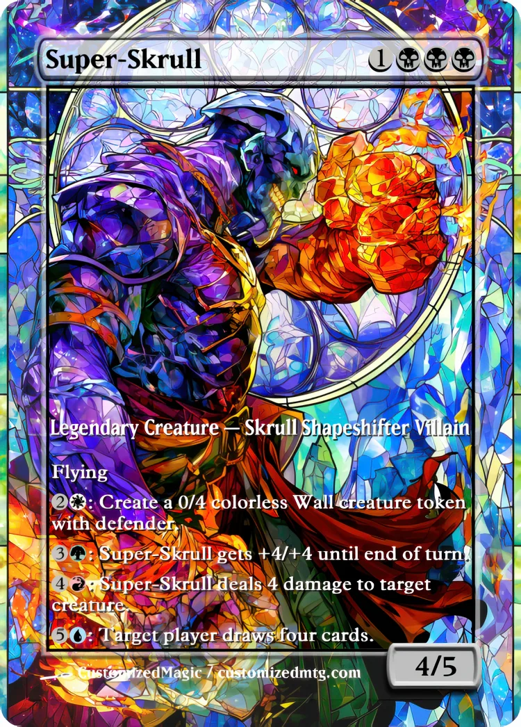 Marvel Super Heroes - Commanders - Stained Glass Edition Part 5 of 6 | Super Skrull | Magic the Gathering / MTG Proxy Cards | Magic the Gathering Proxy Cards