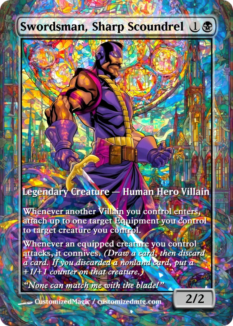 Marvel Super Heroes - Commanders - Stained Glass Edition Part 5 of 6 | Swordsman Sharp Scoundrel | Magic the Gathering / MTG Proxy Cards | Magic the Gathering Proxy Cards