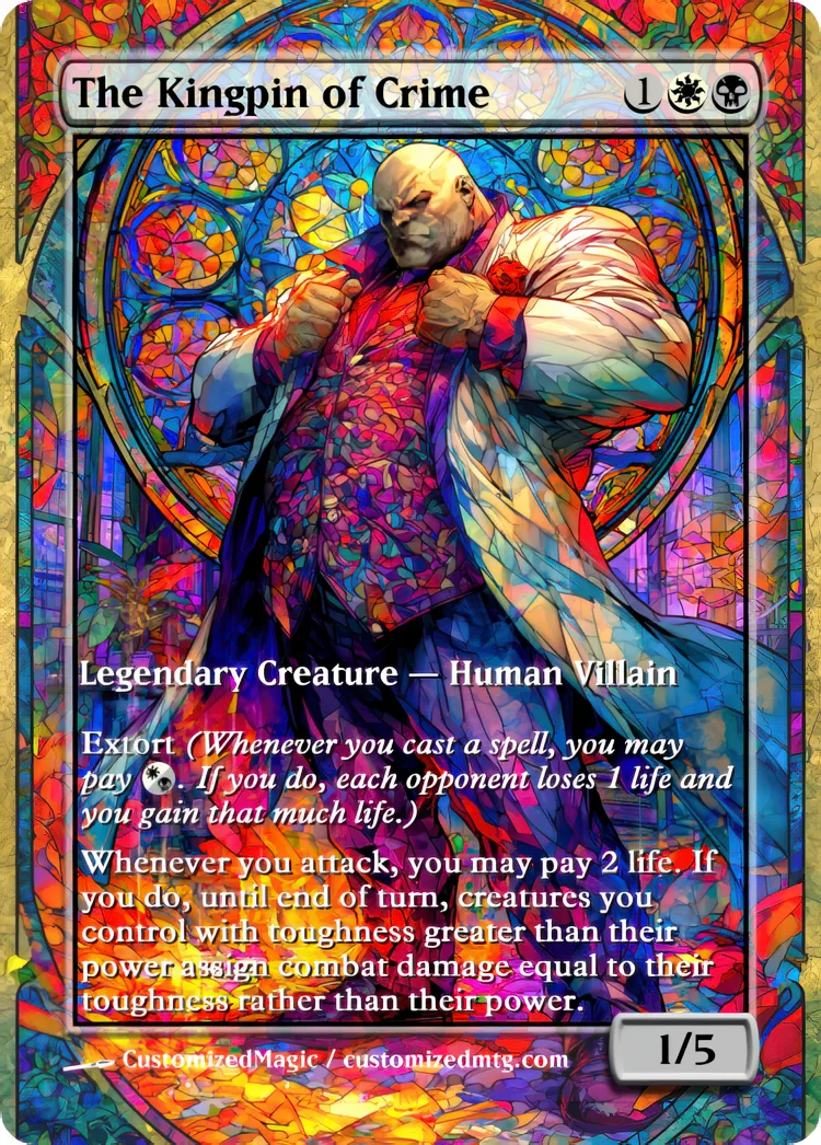 Marvel Super Heroes - Commanders - Stained Glass Edition Part 5 of 6 | The Kingpin of Crime | Magic the Gathering / MTG Proxy Cards | Magic the Gathering Proxy Cards