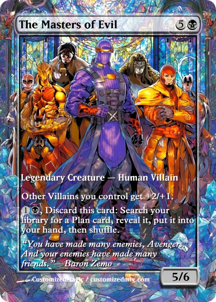 Marvel Super Heroes - Commanders - Stained Glass Edition Part 5 of 6 | The Masters of Evil | Magic the Gathering / MTG Proxy Cards | Magic the Gathering Proxy Cards