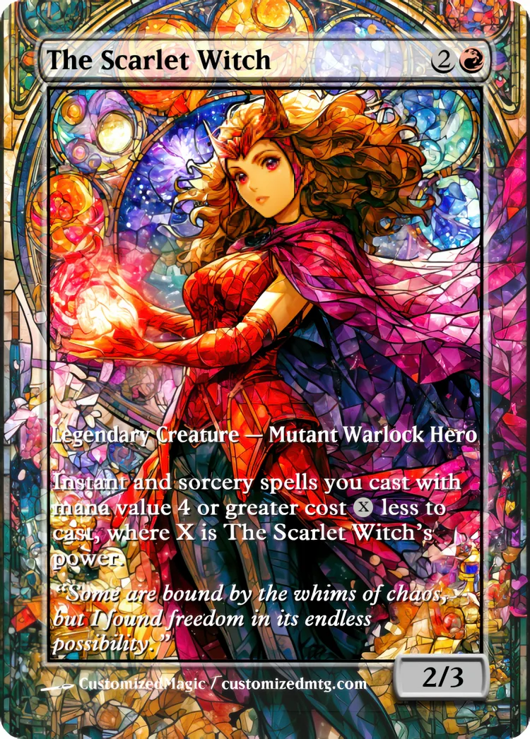 Marvel Super Heroes - Commanders - Stained Glass Edition Part 6 of 6 | The Scarlet Witch | Magic the Gathering / MTG Proxy Cards | Magic the Gathering Proxy Cards