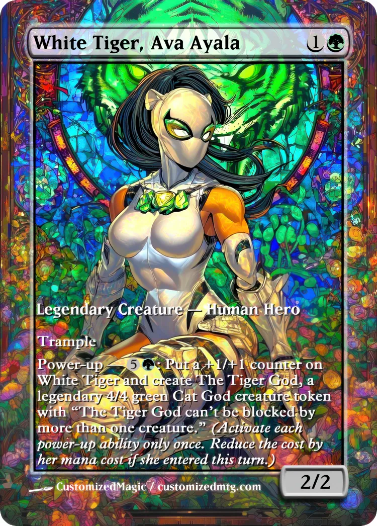 Marvel Super Heroes - Commanders - Stained Glass Edition Part 6 of 6 | White Tiger Ava Ayala | Magic the Gathering / MTG Proxy Cards | Magic the Gathering Proxy Cards