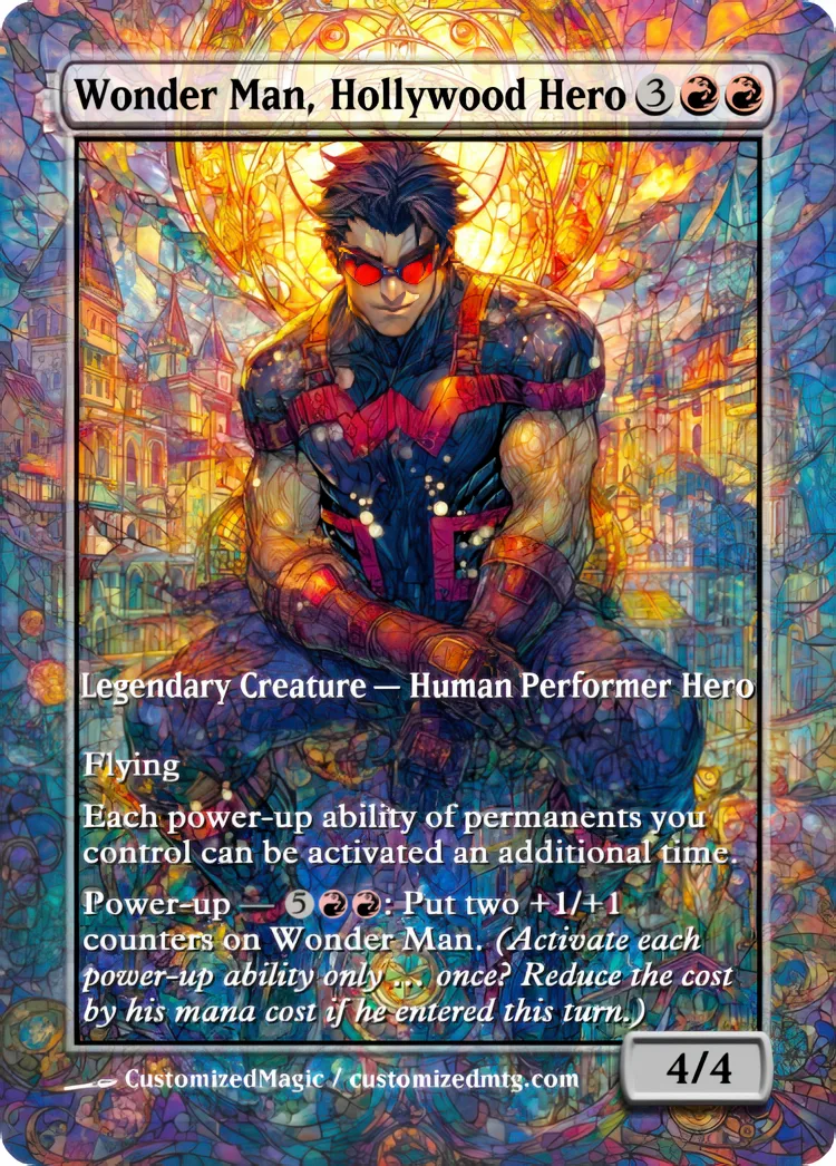 Marvel Super Heroes - Commanders - Stained Glass Edition Part 6 of 6 | Wonder Man Hollywood Hero | Magic the Gathering / MTG Proxy Cards | Magic the Gathering Proxy Cards