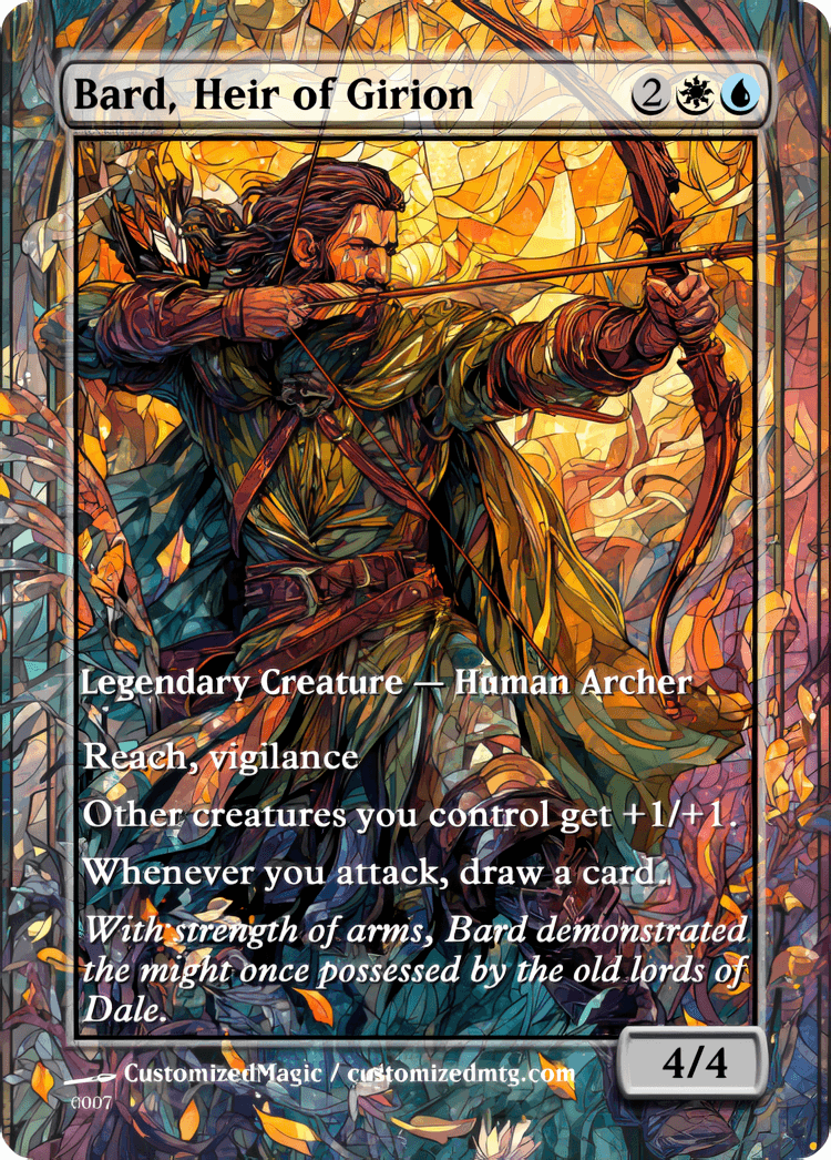 The Hobbit Eternal - Commanders | Bard Heir of Girion | Magic the Gathering / MTG Proxy Cards | Magic the Gathering Proxy Cards The Hobbit Eternal - Commanders | Bard Heir of Girion | Magic the Gathering / MTG Proxy Cards | Magic the Gathering Proxy Cards