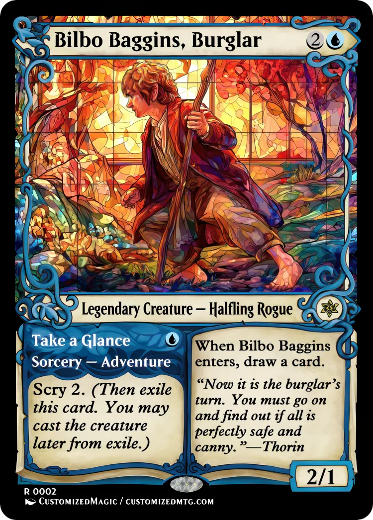 The Hobbit - Legendary Adventure | Bilbo Baggins Burglar | Magic the Gathering / MTG Proxy Cards | Magic the Gathering Proxy Cards