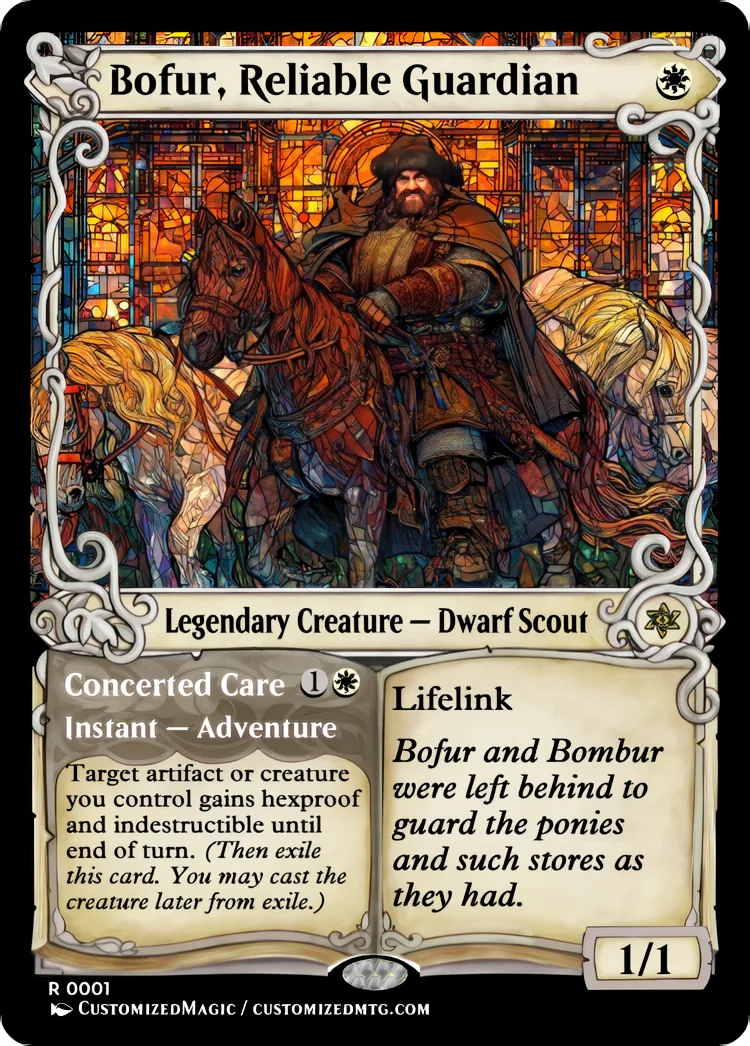 The Hobbit - Legendary Adventure | Bofur Reliable Guardian | Magic the Gathering / MTG Proxy Cards | Magic the Gathering Proxy Cards