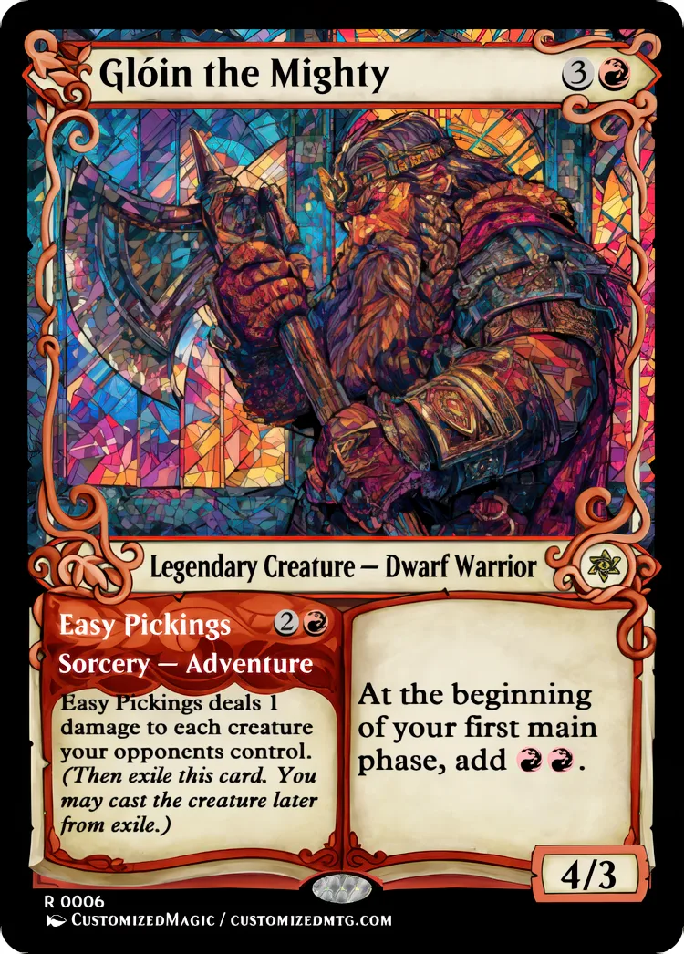 The Hobbit - Legendary Adventure | Gloin the Mighty | Magic the Gathering / MTG Proxy Cards | Magic the Gathering Proxy Cards