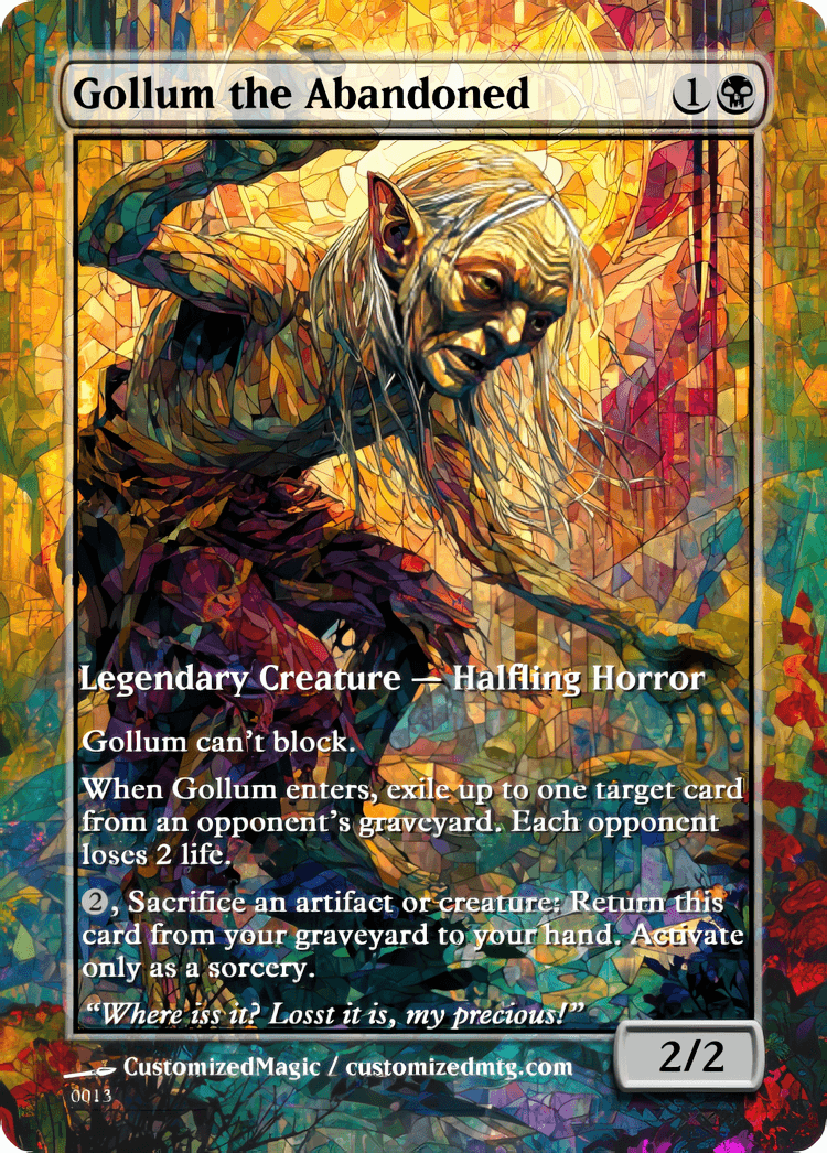 The Hobbit - Commanders Part 2 of 2 | Gollum the Abandoned | Magic the Gathering / MTG Proxy Cards | Magic the Gathering Proxy Cards The Hobbit - Commanders Part 2 of 2 | Gollum the Abandoned | Magic the Gathering / MTG Proxy Cards | Magic the Gathering Proxy Cards