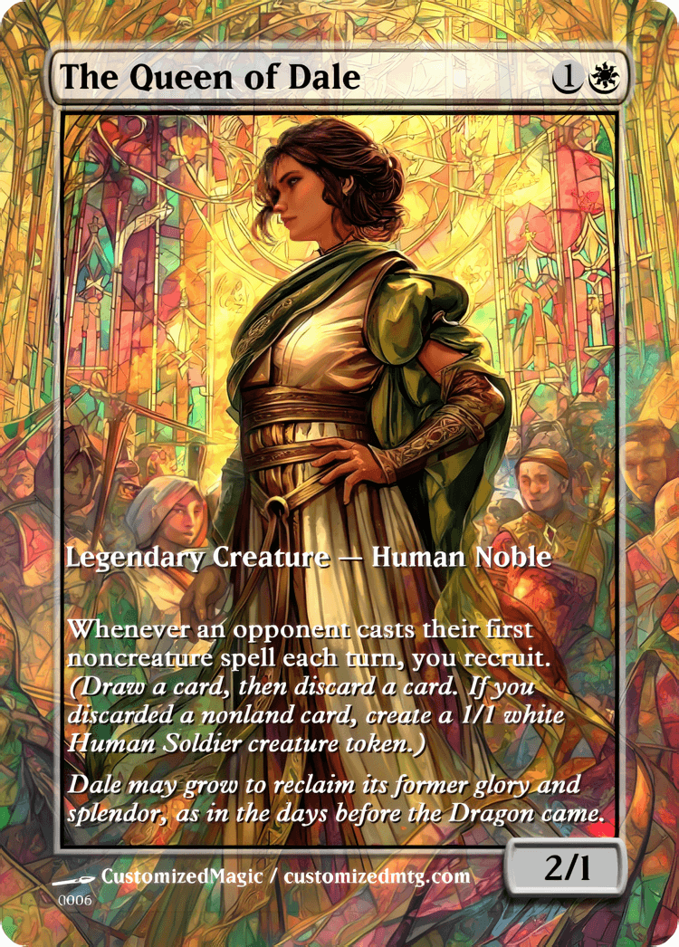 The Hobbit - Commanders Part 2 of 2 | The Queen of Dale | Magic the Gathering / MTG Proxy Cards | Magic the Gathering Proxy Cards The Hobbit - Commanders Part 2 of 2 | The Queen of Dale | Magic the Gathering / MTG Proxy Cards | Magic the Gathering Proxy Cards
