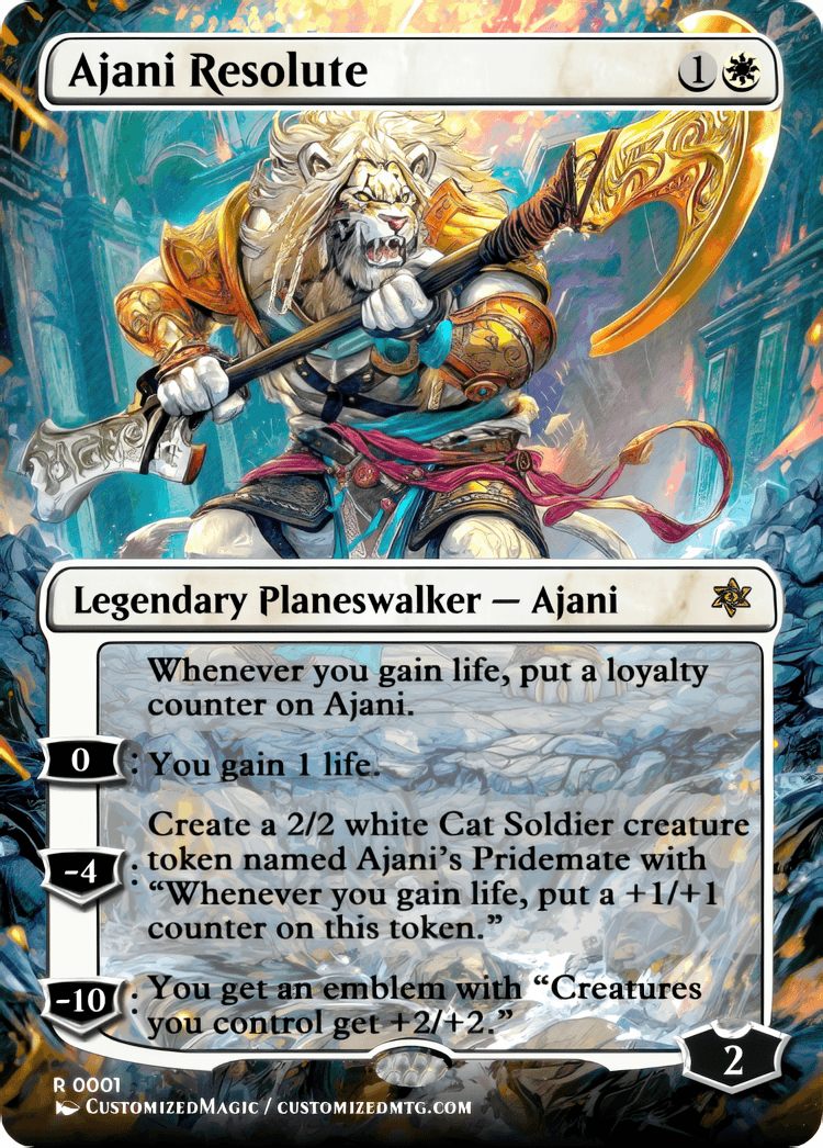 Reality Fracture Planeswalkers - Anime Style | Ajani Resolute | Magic the Gathering / MTG Proxy Cards | Magic the Gathering Proxy Cards Reality Fracture Planeswalkers - Anime Style | Ajani Resolute | Magic the Gathering / MTG Proxy Cards | Magic the Gathering Proxy Cards