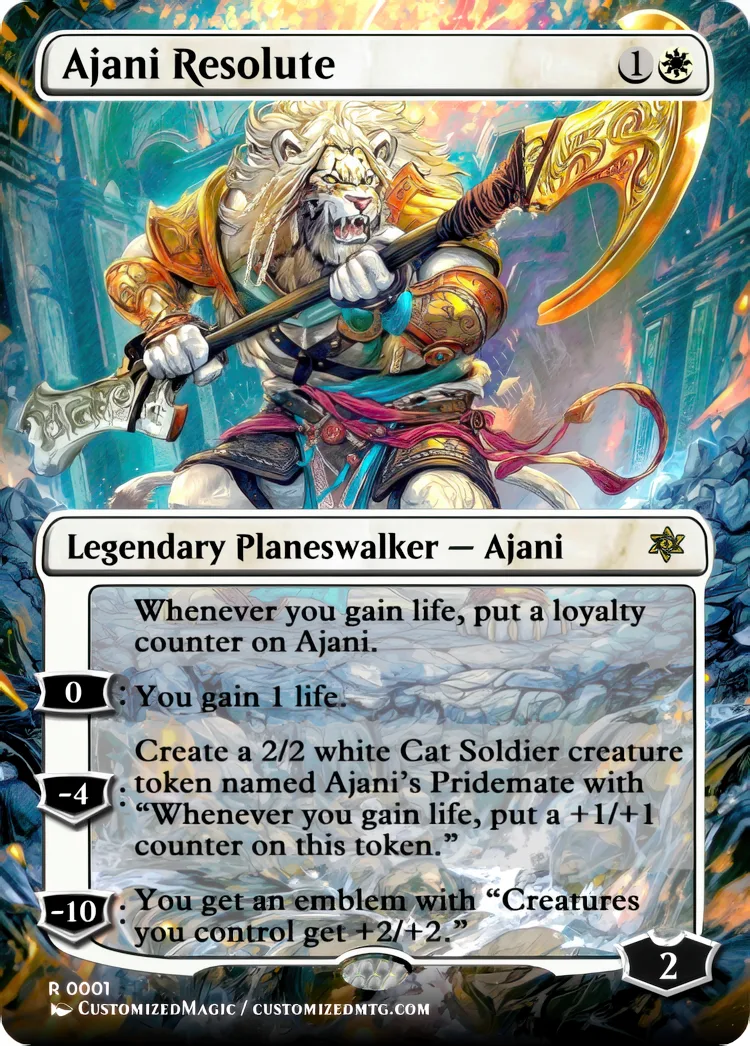 Reality Fracture Planeswalkers - Anime Style | Ajani Resolute | Magic the Gathering / MTG Proxy Cards | Magic the Gathering Proxy Cards