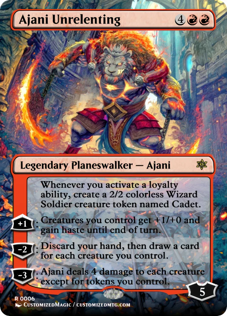 Reality Fracture Planeswalkers - Anime Style | Ajani Unrelenting | Magic the Gathering / MTG Proxy Cards | Magic the Gathering Proxy Cards
