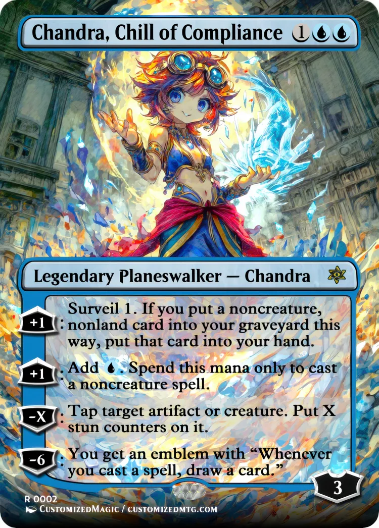 Reality Fracture Planeswalkers - Anime Style | Chandra Chill of Compliance | Magic the Gathering / MTG Proxy Cards | Magic the Gathering Proxy Cards