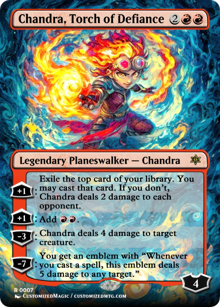 Reality Fracture Planeswalkers - Anime Style | Chandra Torch of Defiance | Magic the Gathering / MTG Proxy Cards | Magic the Gathering Proxy Cards