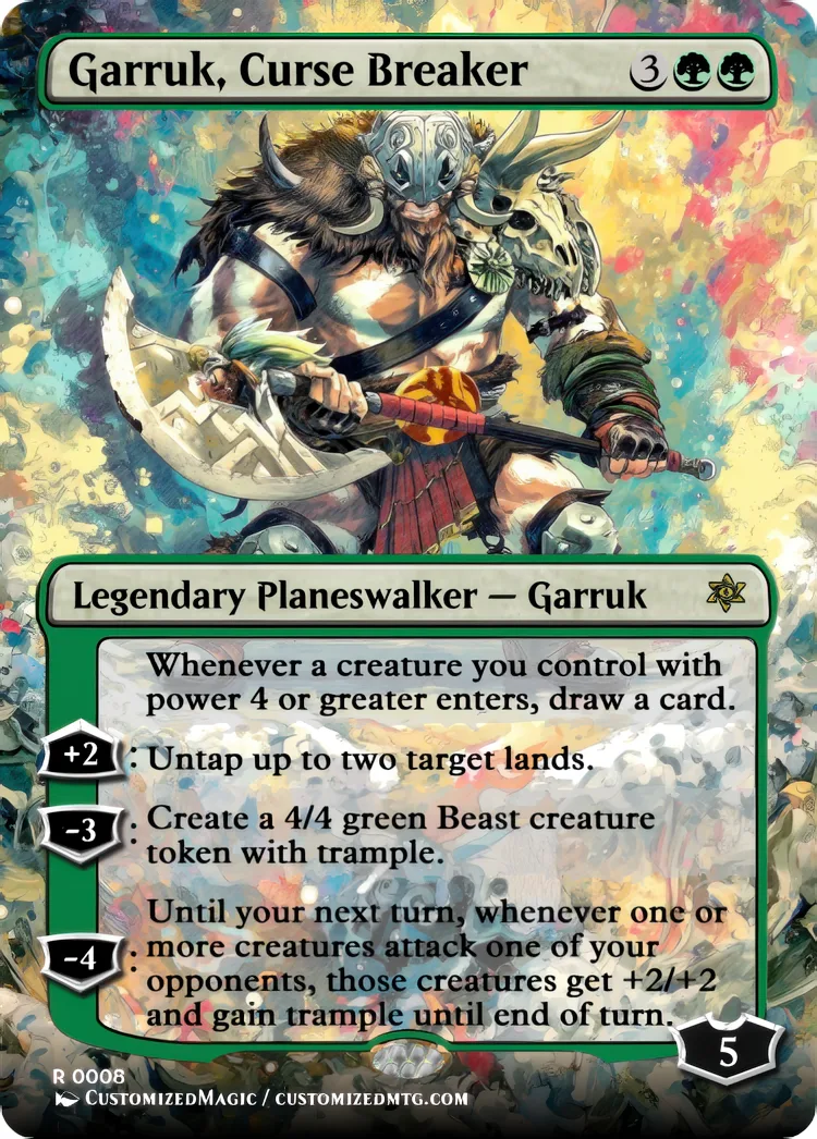 Reality Fracture Planeswalkers - Anime Style | Garruk Curse Breaker | Magic the Gathering / MTG Proxy Cards | Magic the Gathering Proxy Cards