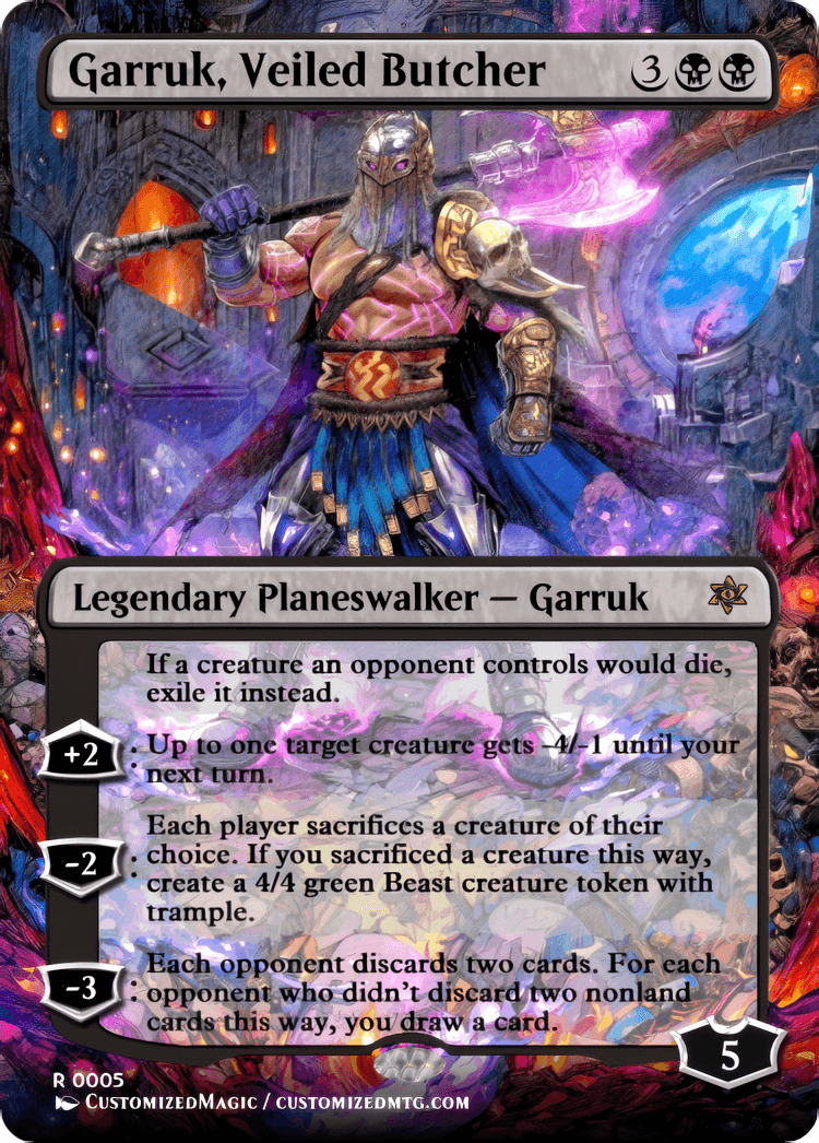 Reality Fracture Planeswalkers - Anime Style | Garruk Veiled Butcher | Magic the Gathering / MTG Proxy Cards | Magic the Gathering Proxy Cards Reality Fracture Planeswalkers - Anime Style | Garruk Veiled Butcher | Magic the Gathering / MTG Proxy Cards | Magic the Gathering Proxy Cards