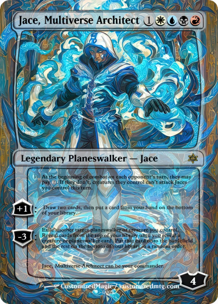 Reality Fracture Commanders - Stained Glass Edition | Jace Multiverse Architect | Magic the Gathering / MTG Proxy Cards | Magic the Gathering Proxy Cards